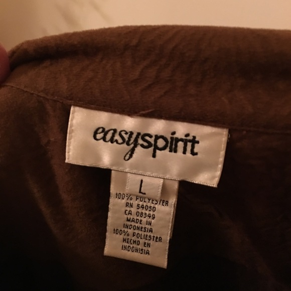 EASY SPIRIT BUTTON DOWN SHIRT. Brown Size L. - Picture 2 of 6